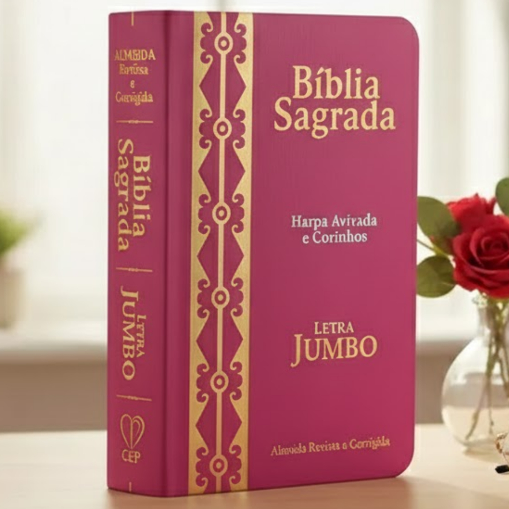 Bíblia Feminina | Letra Jumbo Extra Gigante | Harpa Cristã | ARC ...