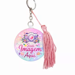 30 Chaveiros Espelho Personalizado com Tassel em Oferta na Shopee