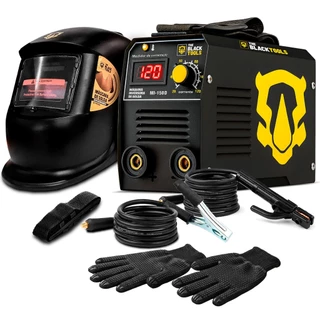 Maquina Inversora De Solda Mma Eletrodo Tig 120a 220v Com Máscara De Solda + Acessórios The Black Tools
