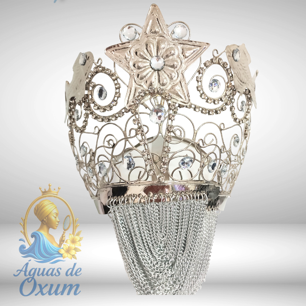 Ade de Iemanjá aramado com Pedraria Luxo - Umbanda e Candomblé | Shopee ...