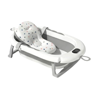 Banheira Bebê Dobrável Infantil Confortável Segura Com Termômetro Portátil Com Almofada De Banho WING em Oferta na Shopee