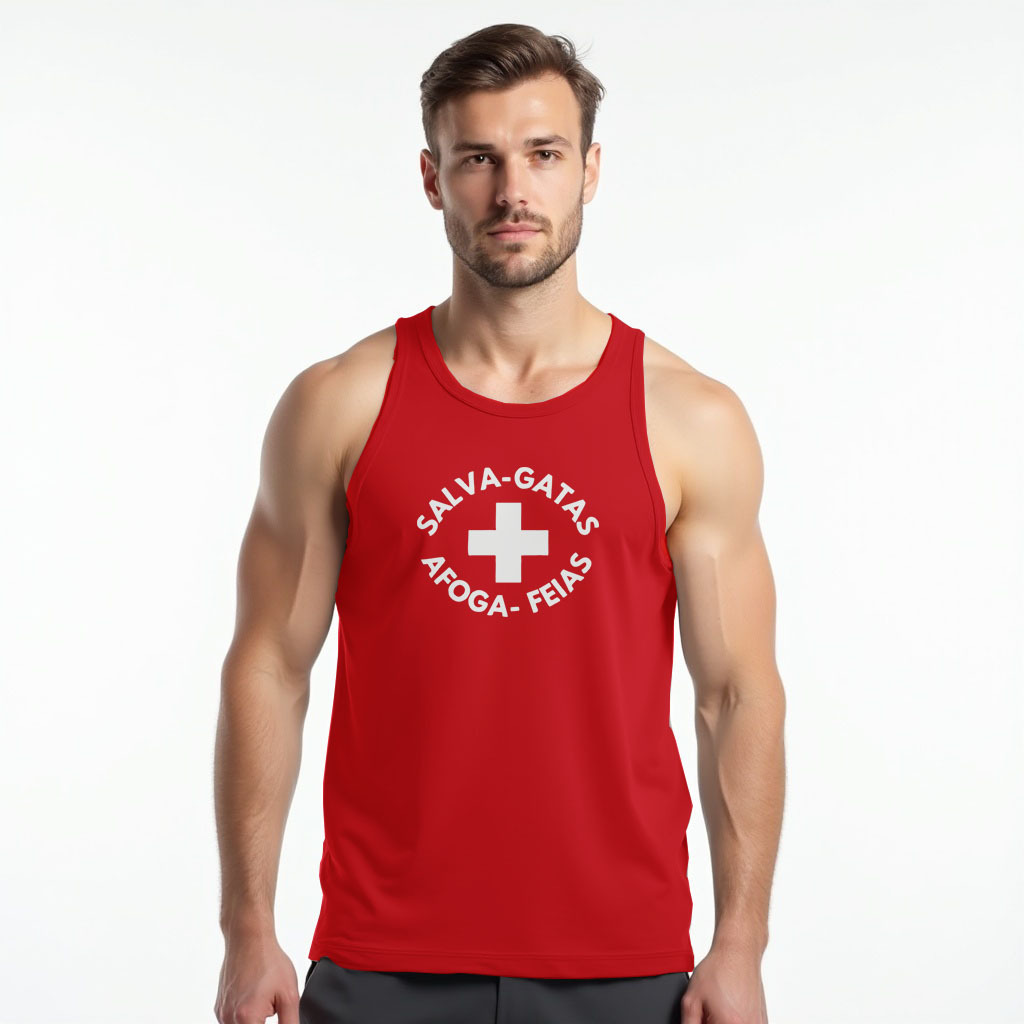 Camisa Salva Gatas Regata Masculina Frente E Costas
