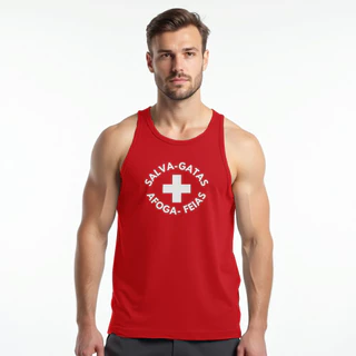 Camisa Salva Gatas Regata Masculina Frente E Costas
