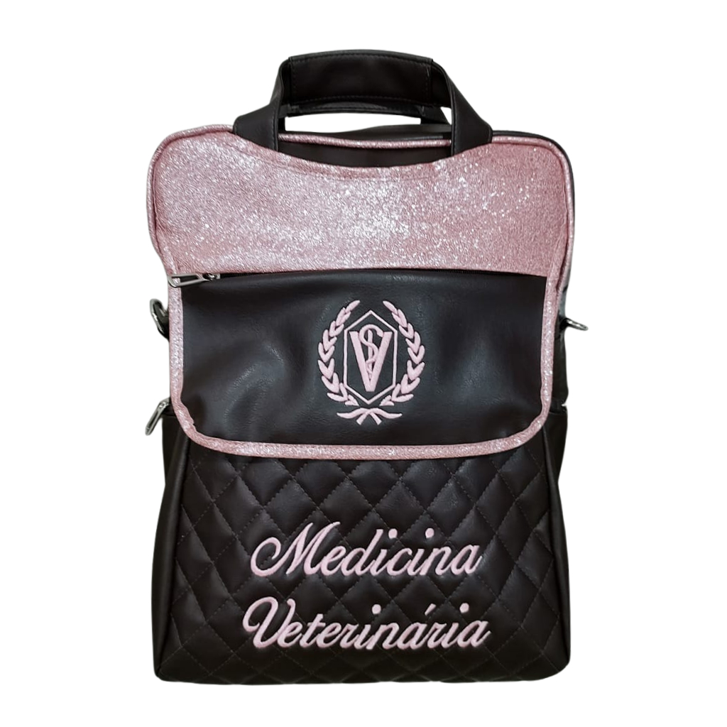 Bolsa/Mochila Universitária Personalizada Medicina Veterinária Marrom ...