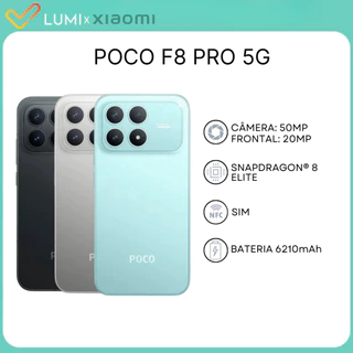 Xiaomi Poco F8 Pro 5G Versão Global, 512GB/12 GB RAM, Processador Snapdragon 8 Elite, Câmera 50MP, Novo Lacrado