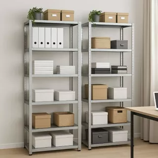 Kit 2 Estante Modular de Aço Prateleira Industrial 6 Andares Multiuso Tripartida Armario Antiferrugem em Oferta na Shopee