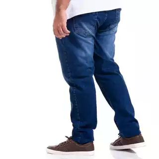 Calças Jeans Masculina Slim Com Lycra Confortável Moda Casual Plus Size