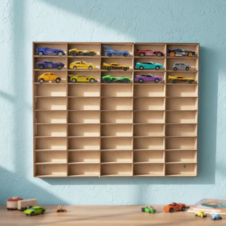 Prateleira Organizadora Para 50 Carrinhos Miniaturas Em Mdf Hot Wheels em Oferta na Shopee