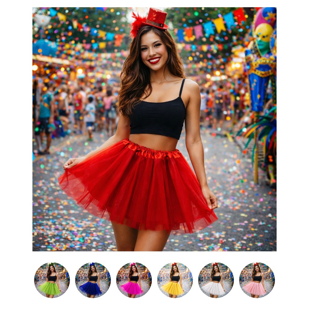 Saia De Tule Lisa 30cm E 40cm Festa Fantasia Carnaval | Shopee Brasil