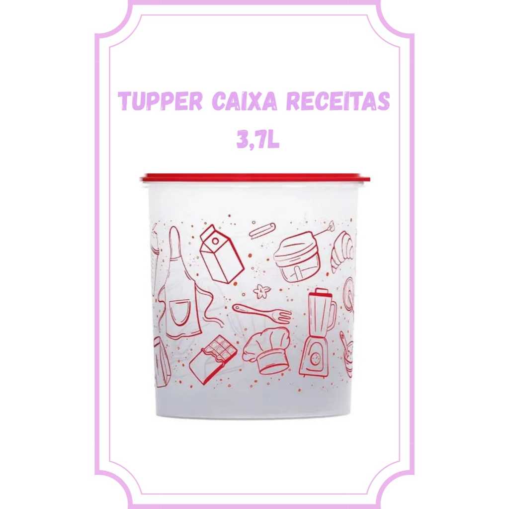 Tupper Caixa Armazenagem Receitas 3,7L Armazenagem
