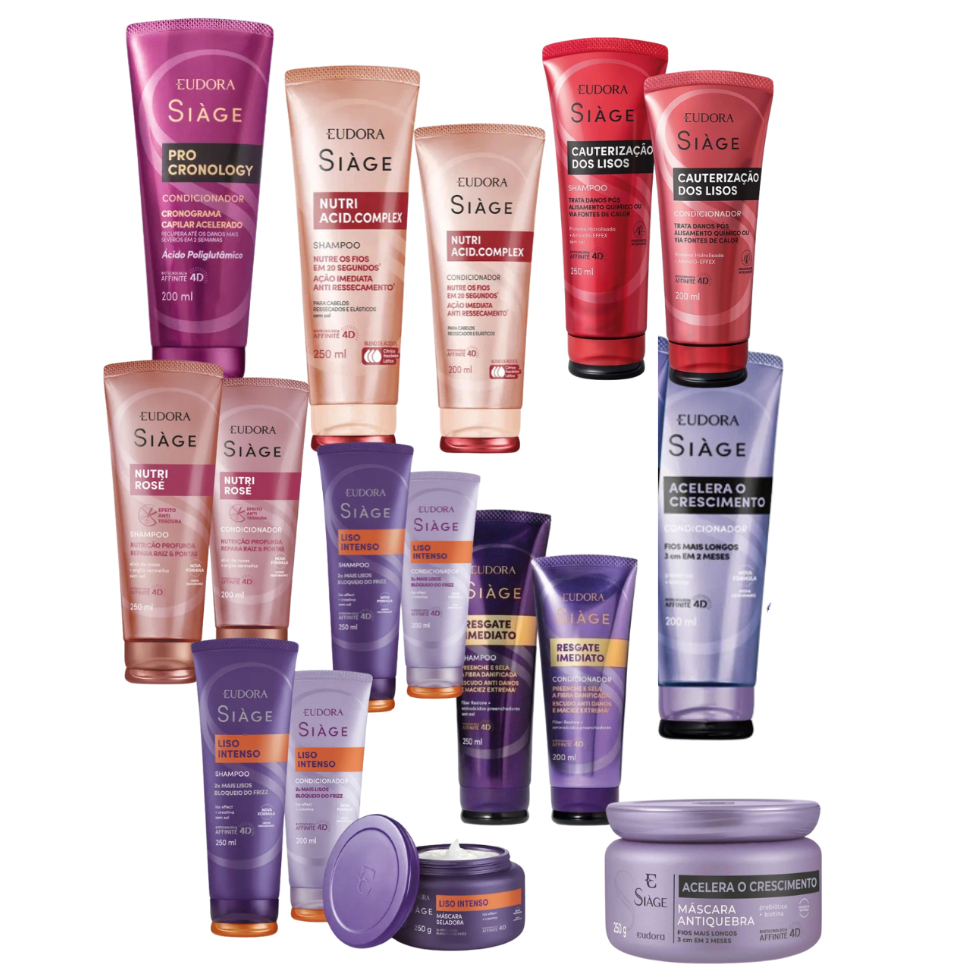Eudora Siàge – Shampoo Condicionador Máscara Escolha o seu