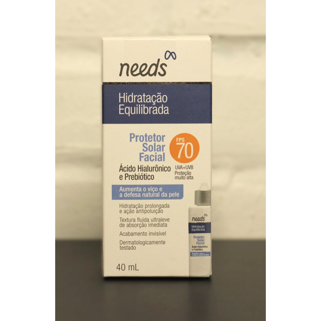 Protetor Solar Facial Needs Hidratação Equilibrada FPS70 sem cor 40ml ...