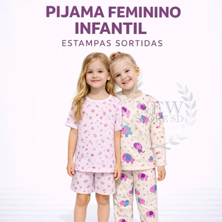Pijama Infantil Menina 100% Algodão 02 ao 10 Confortável Macio com  Estampas Divertidas em Oferta na Shopee