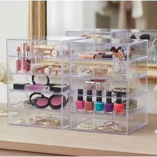 2 GAVETEIRO ORGANIZADOR EM ACRÍLICO 4 GAVETAS MAQUIAGEM E ACESSÓRIOS - PARAMOUNT em Oferta na Shopee