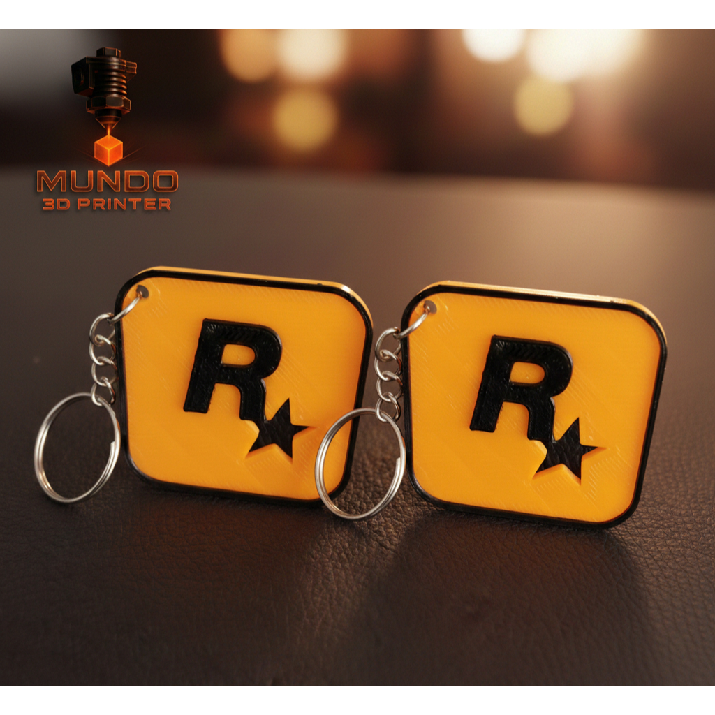 GTA　Rockstar Games ロゴ キーホルダー kit 2 Chaveiro Rockstar Games R☆ – GTA | Impressão 3D Alta