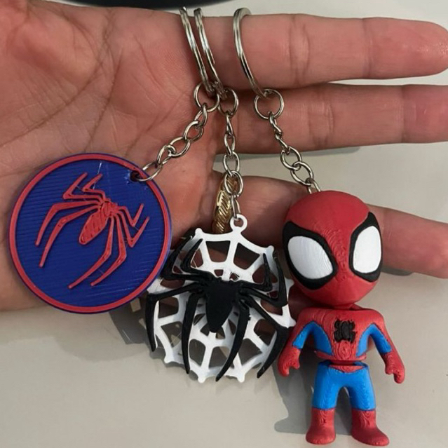 Kit 3 Chaveiros do Homem Aranha- Spider Man