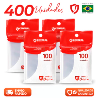 Kit Central Shields Básico 65mm x 90mm 100 Sleeves Cada Pacote Tamanho Padrão Pokemon Magic
