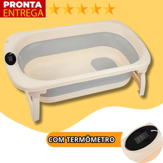 Banheira De Bebe Portátil Infantil Com Termômetro Digital em Oferta na Shopee