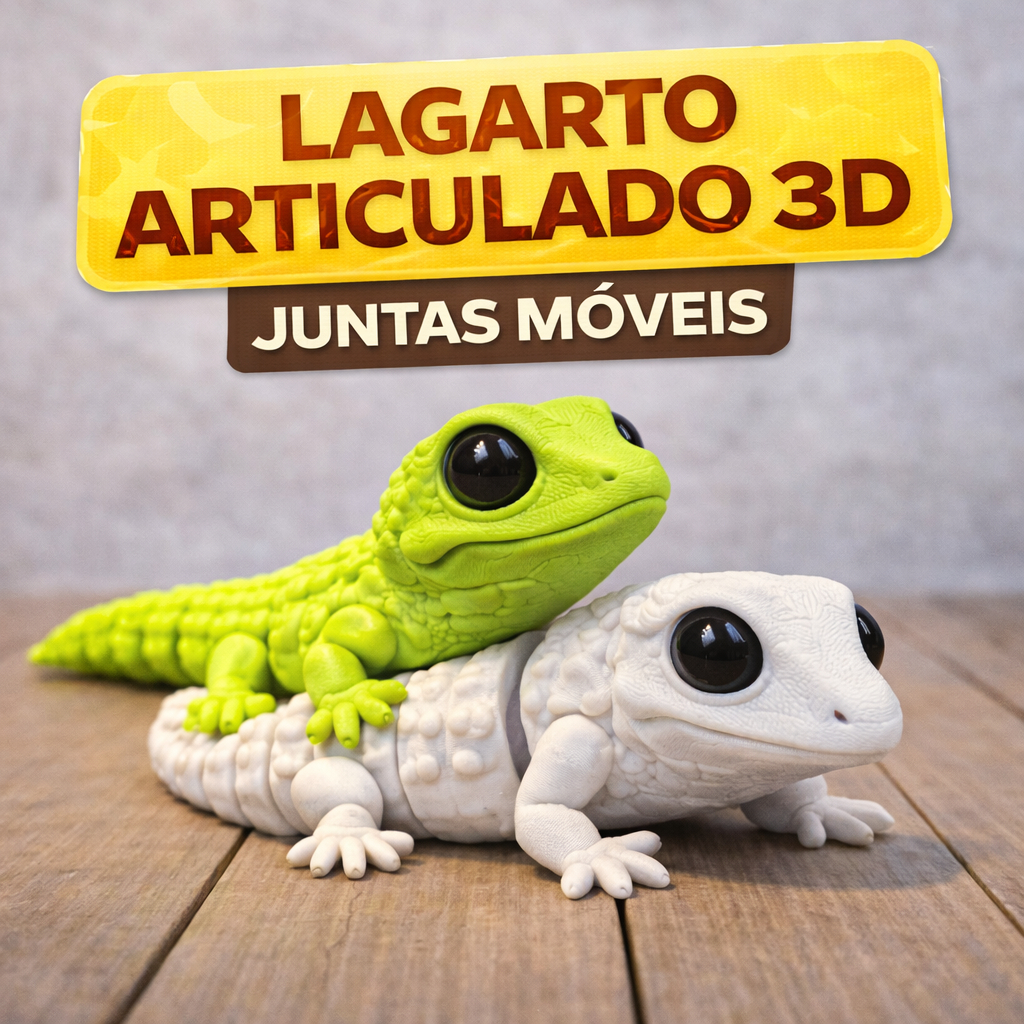 Lagarto Articulado 3D Antiestresse | Brinquedo Flexível para Crianças e
