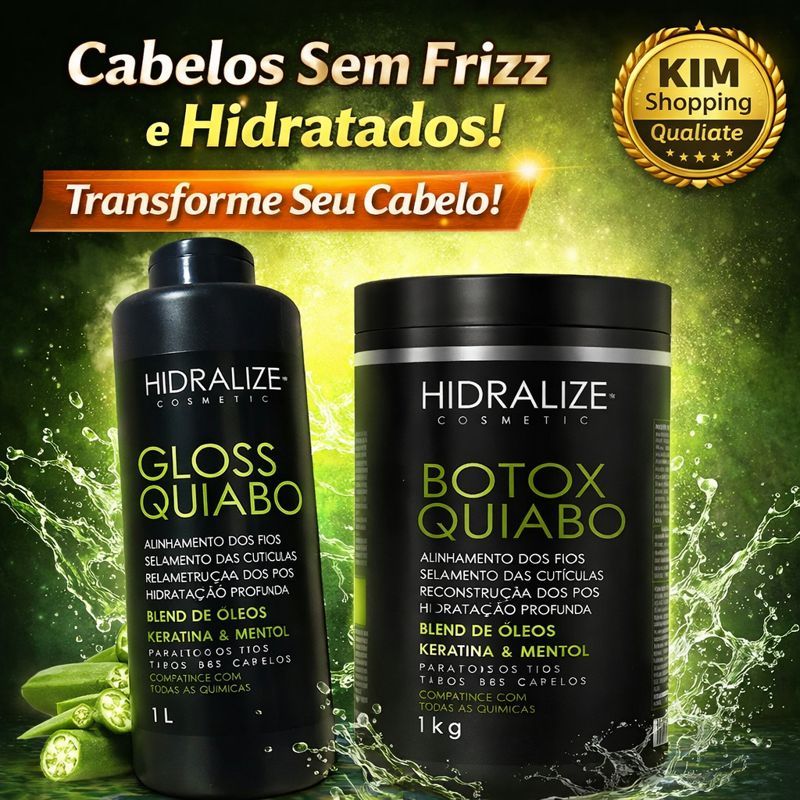 kit Progressiva Quiabo Hidralize: 1L GLOSS + 1Kg BTX - ALISA MUITO ...