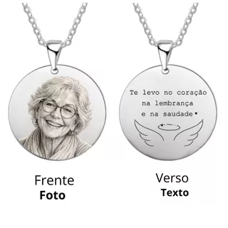 Colar Cordão Corrente Aço Inox Personalizado Gravação Nome mães pai filho Saudades Lembranças