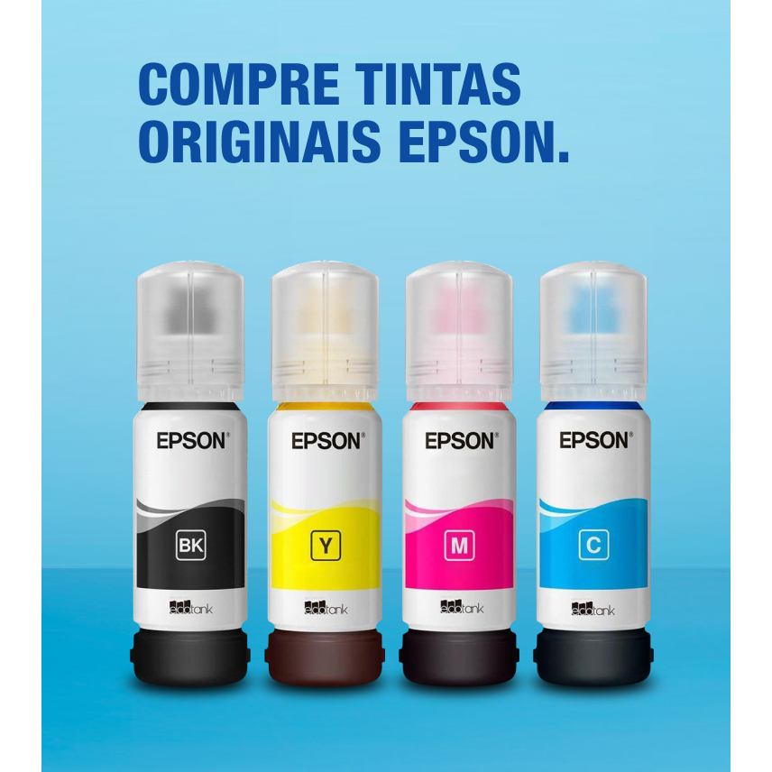 Kit com 4 Garrafas de Tinta Epson 544 Original, Preto, Ciano, Magenta ...