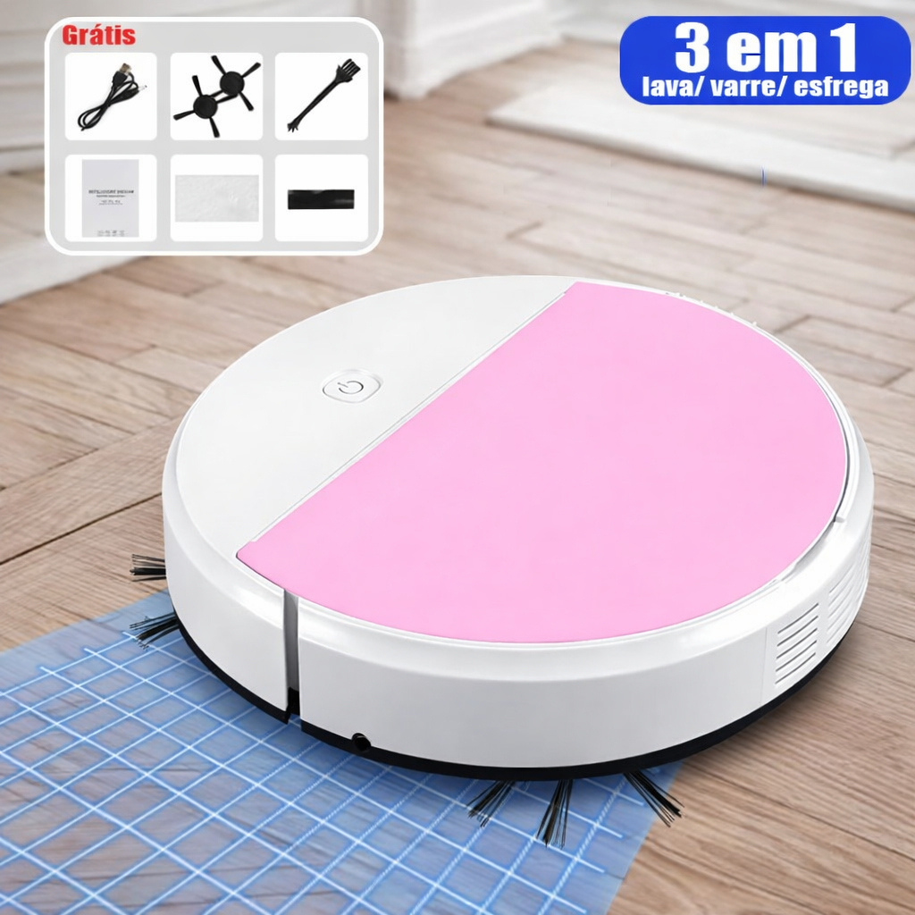 Robô Aspirador 3 em 1 Automático – Varre, Aspira e Passa Pano ...