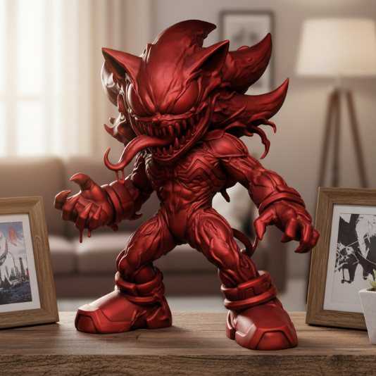 Shadow Venom Boneco Exclusivo Duocolor Vermelho e Preto para Colecionadores e Fãs do Tema
