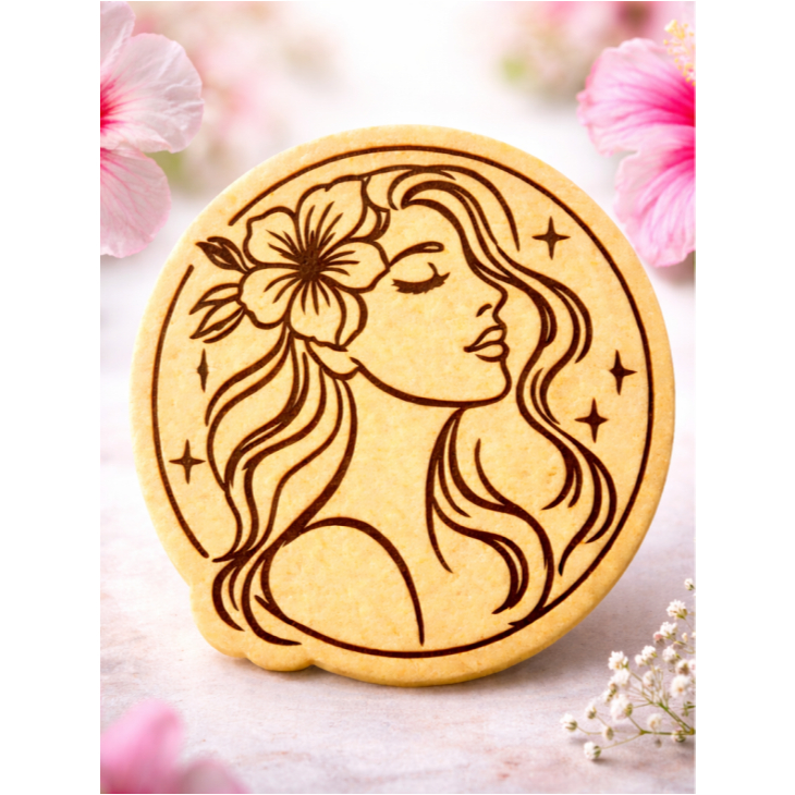 Carimbo e Cortador de Biscoito Dia das Mães, Mulher 6cm Bisc