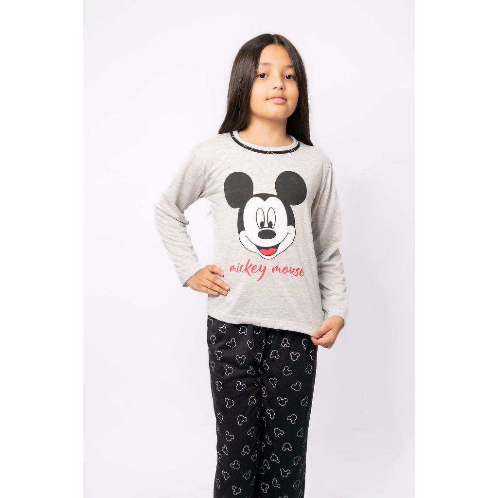 Pijama Longo Infantil  Mickey Inverno Manga Longa Calça Cumprida em Oferta na Shopee