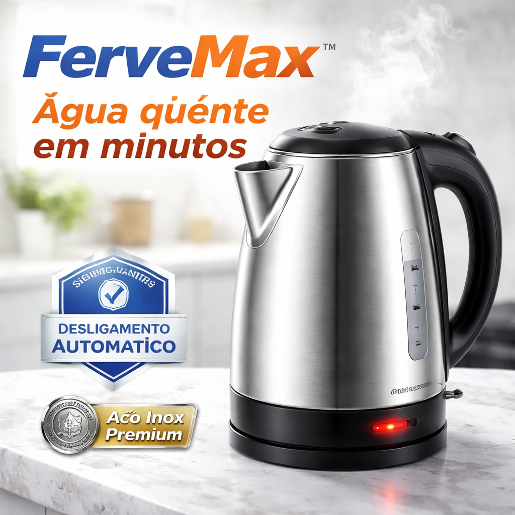 Chaleira Elétrica Aço Inox 127V Prática Segura e Econômica1.8 Litros