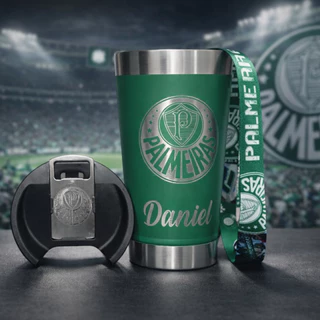 Copo térmico do Palmeiras Personalizado a laser + Brinde