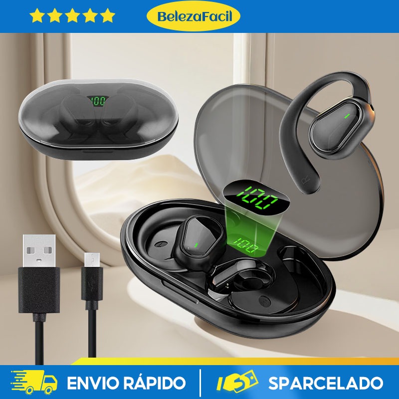 Fones de ouvido sem fio Bluetooth com clipe para cancelamento de ruído ...