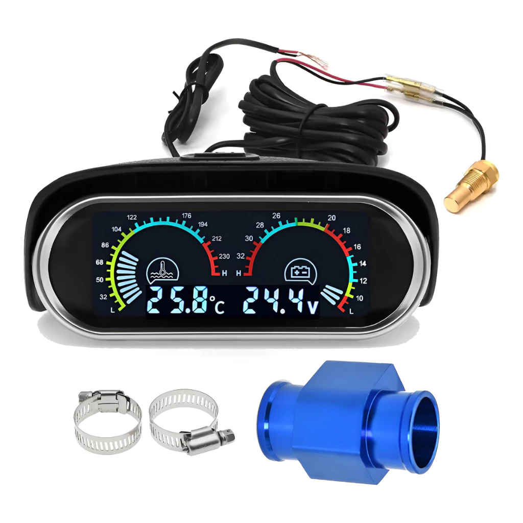 Marcador De Temperatura Carro Voltimetro Digital + Adaptador | Shopee
