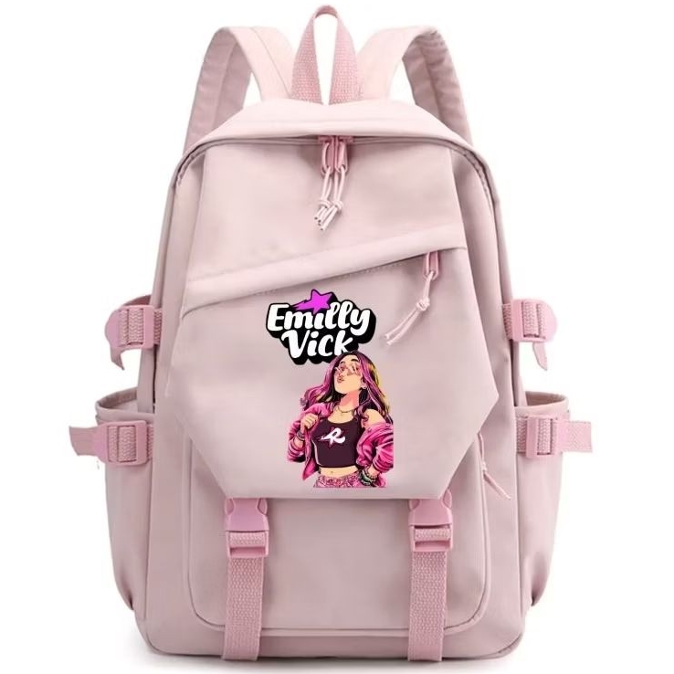 Mochila Emilly Vick Dos Rosa Grande de Costas Escolar Personagem Menina ...