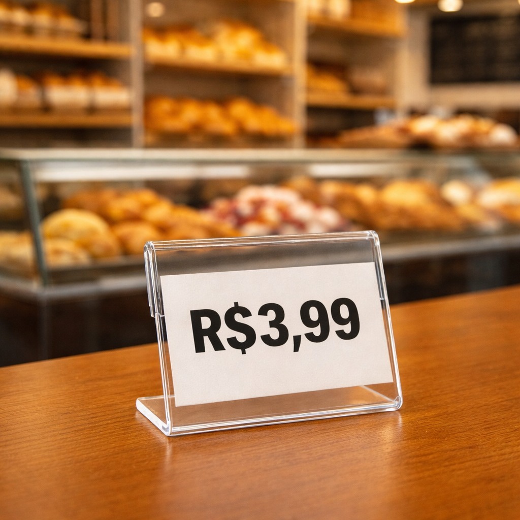 Kit Display Porta Preço em Acrílico 5x3cm – Ideal para Expos