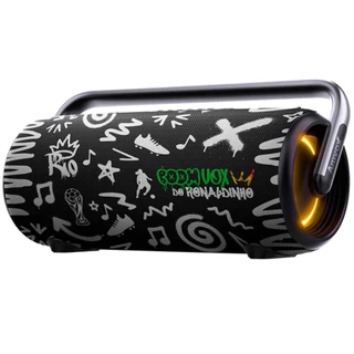 Caixa de Som Boombox Amvox ACA 610 Ronaldinho Grafite 610W Até 12h bateria Bluetooth a Prova D’água em Oferta na Shopee