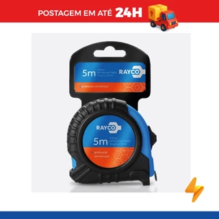 Trena De Aço Rayco 5 Metros X 19Mm Emborrachada Com Trava Profissional Antichoque Original