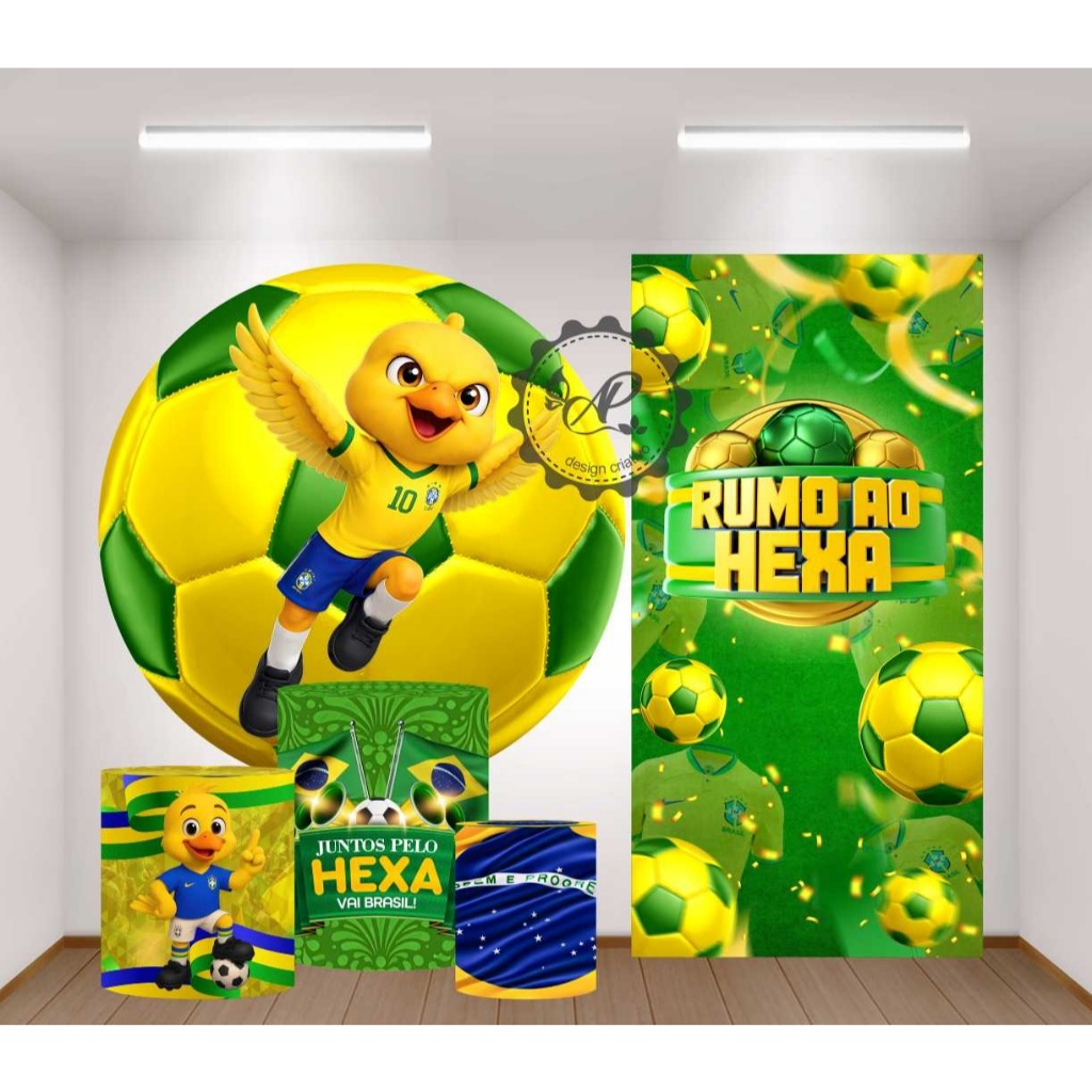 SUPER KIT CAPAS - PAINEL DE FESTA COPA DO MUNDO - BRASIL - RUMO AO HEXA EM TECID