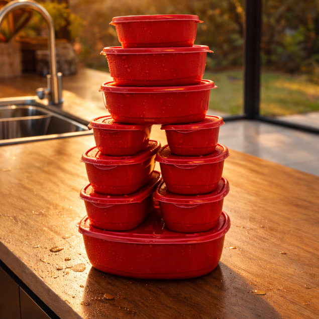 Kit 10 Potes Herméticos de Plástico | Organizadores de Mantimentos com Tampa Vedante | Cozinha | Shopee Brasil