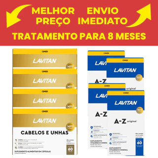 Cimed Lavitan Hair Cabelos & Unhas 60 Caps + 4 Lavitan A-z C/60 em Oferta na Shopee