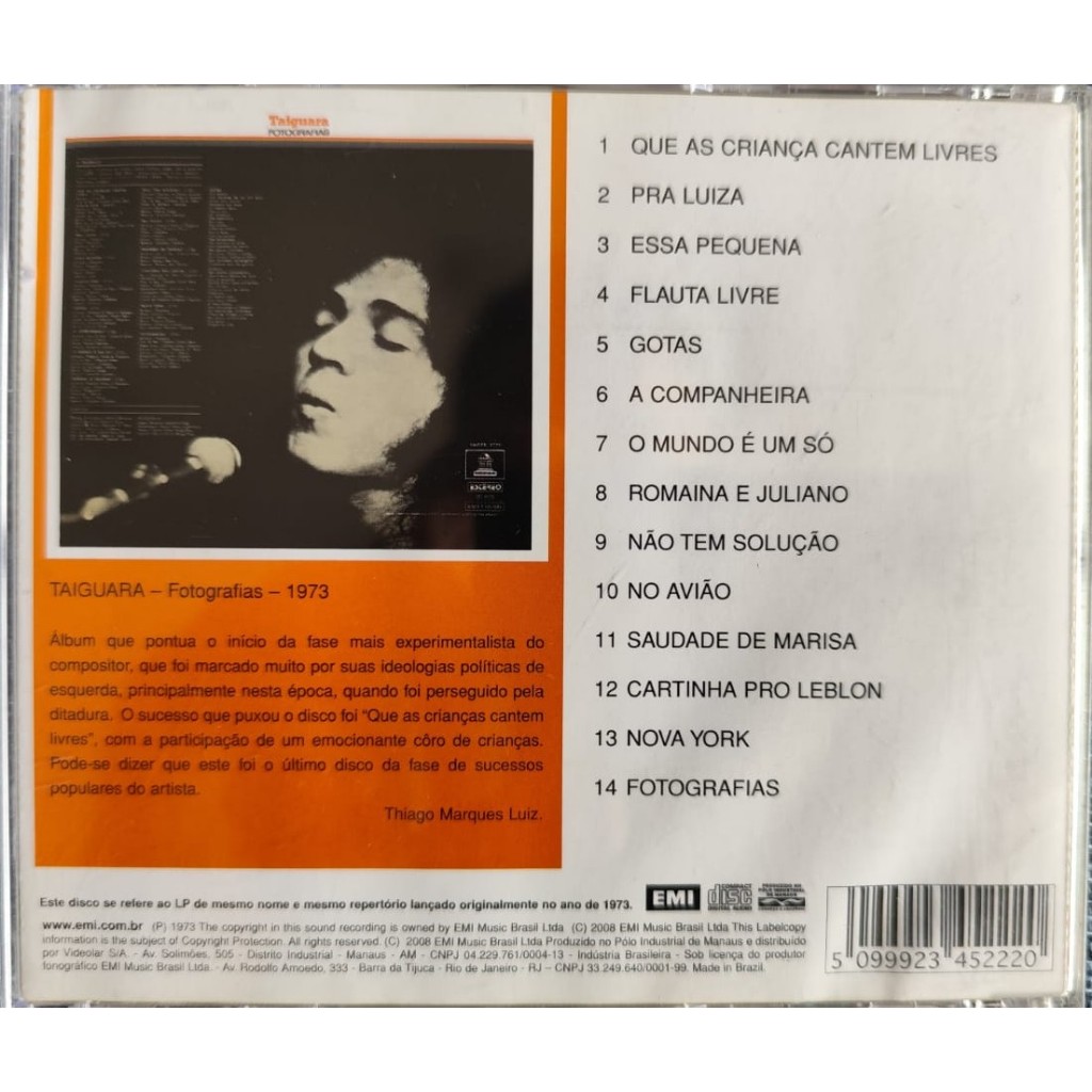 CD TAIGUARA - FOTOGRAFIAS - EMI | Shopee Brasil