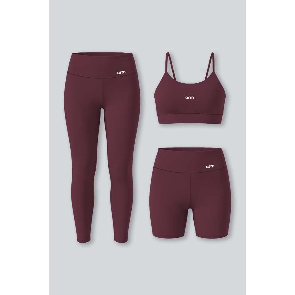 Kit Conjunto Feminino Fitness Top Alça + Legging + Short Básico Zero Transparência