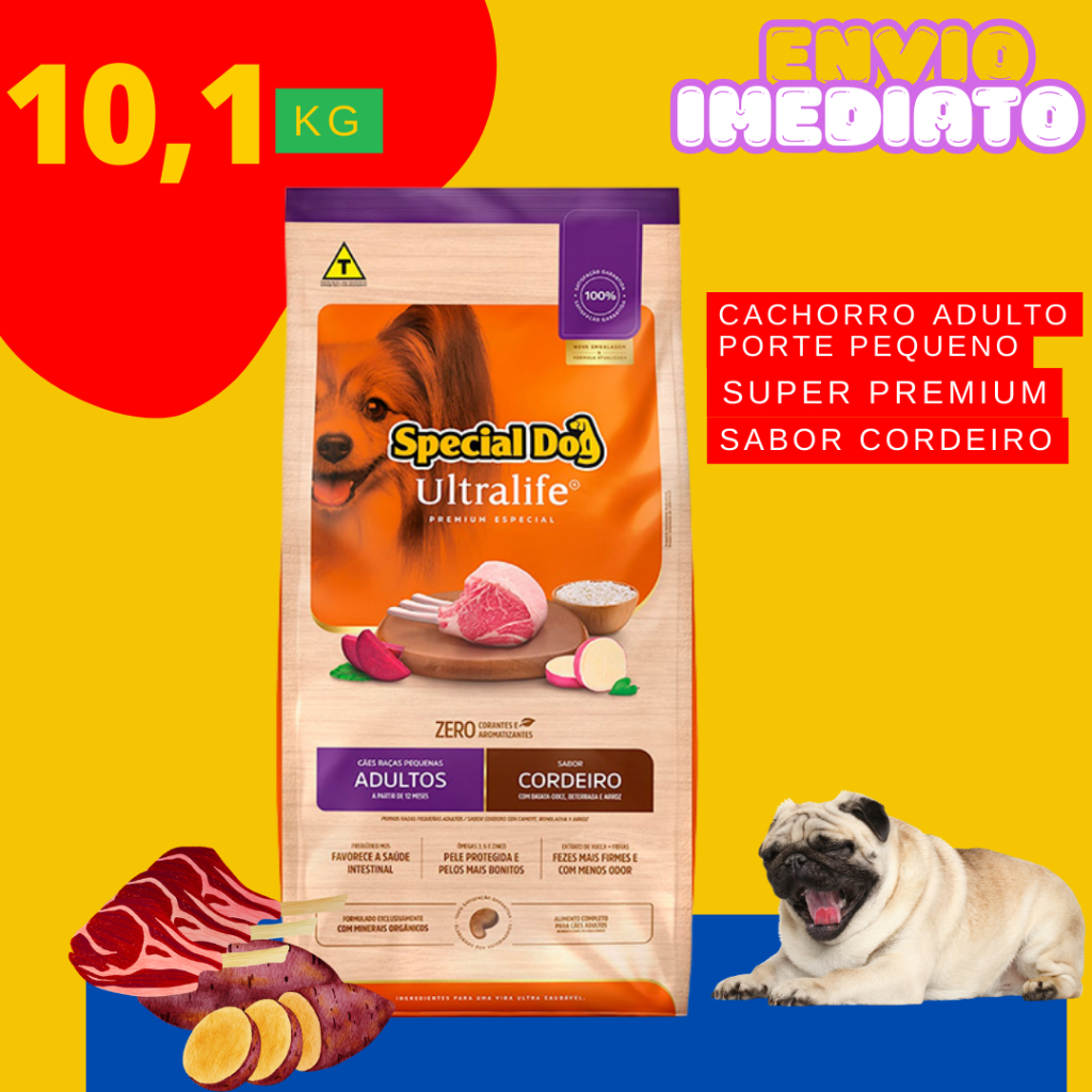 Ração para Cachorro Adulto Porte Pequeno Super Premium Sabor Cordeiro ...