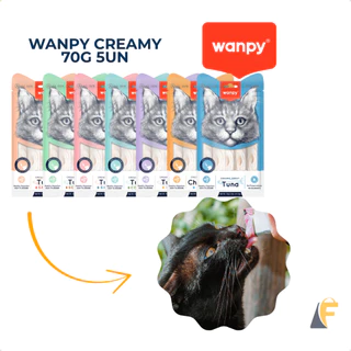 Petisco Wanpy Creamy Para Gatos Sachê 70g Snack Cremoso 5 Unidades em Oferta na Shopee