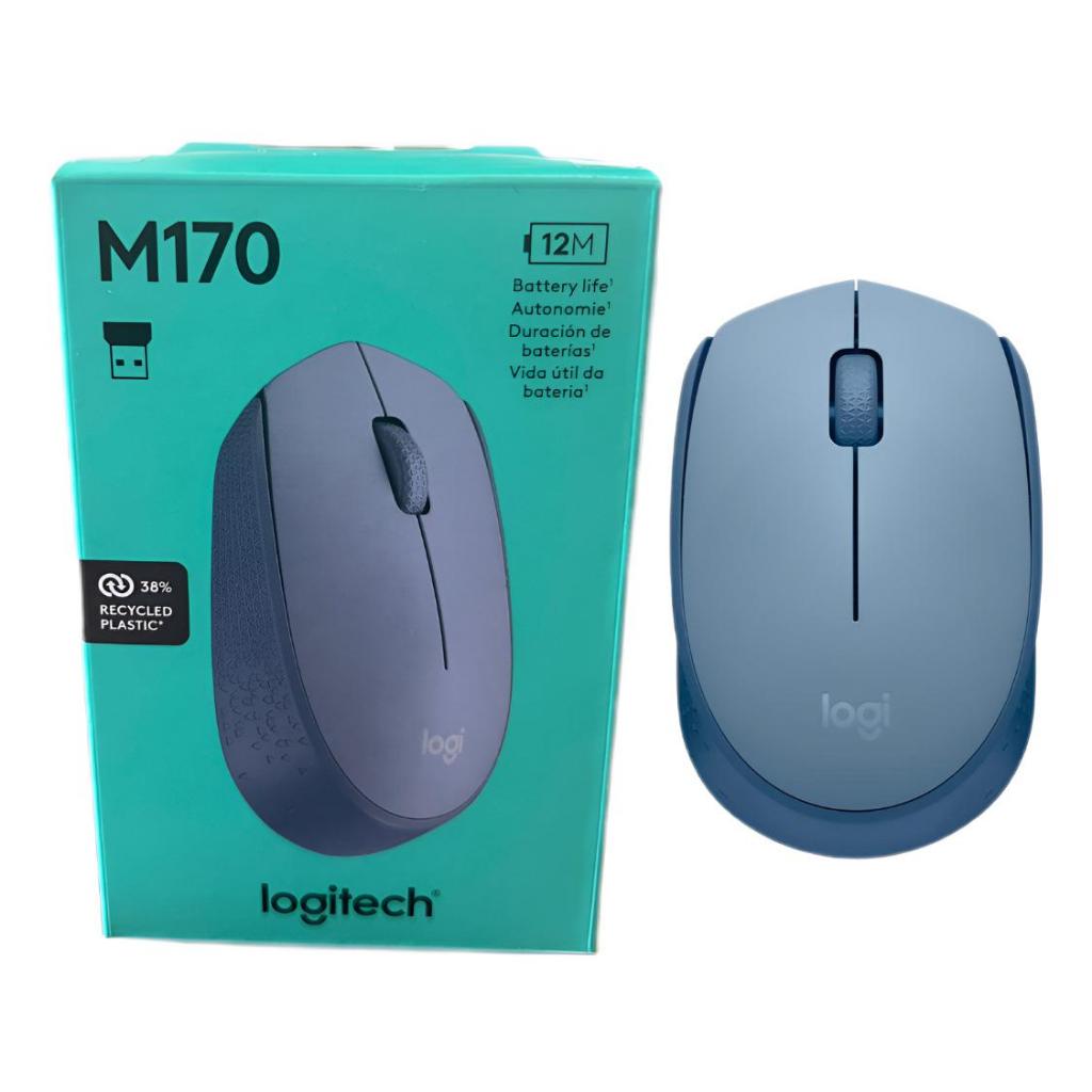 Mouse Sem Fio Logitech M170 Com Pilha Inclusa - Azul Claro | Shopee Brasil