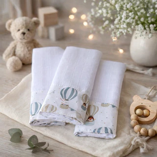 Kit 3 Panos de Boca Bebê 100% Algodão Fralda de Pano com Saquinho Presenteável em Oferta na Shopee