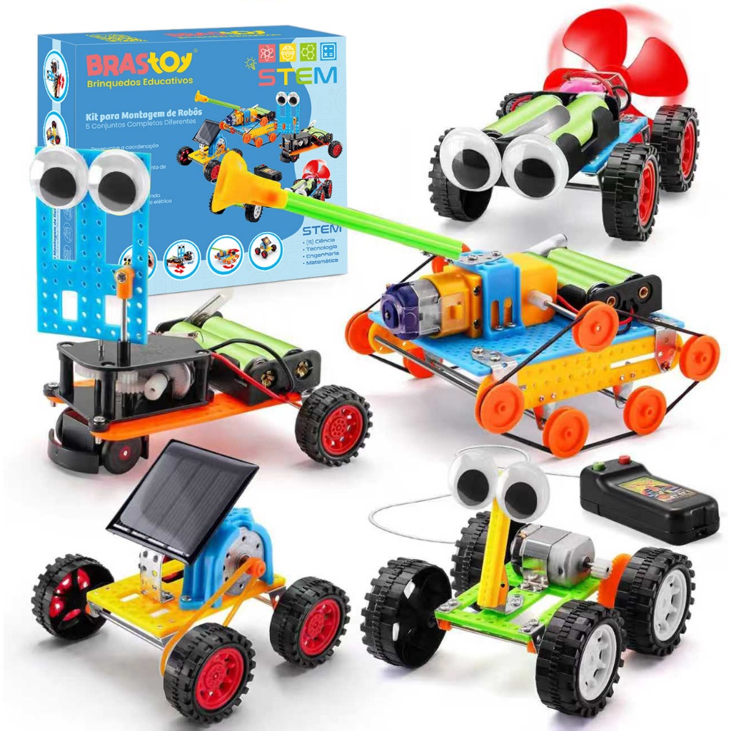 Kit de brinquedos robóticos científicos STEM 6 em 1 e 5 em 1