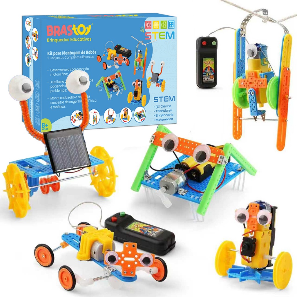 Kit de brinquedos robóticos científicos STEM 6 em 1 e 5 em 1