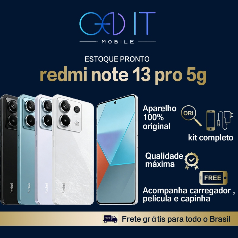 Smartphone Xiaomi Redmi Note 13 Pro 4G NFC Versão Global com NF
